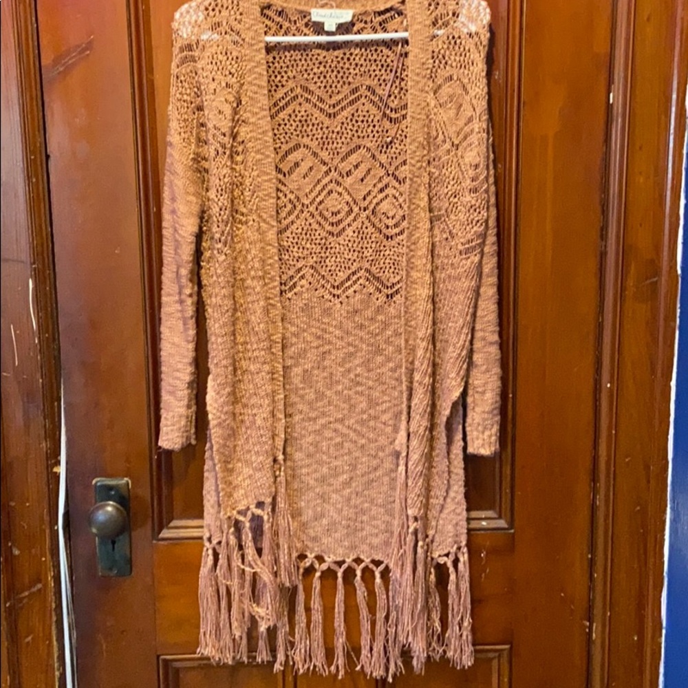 Long  dark peach cardigan